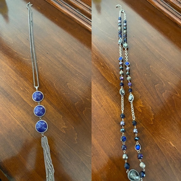 2 Blue and Silver Necklace Bundle - Picture 1 of 3
